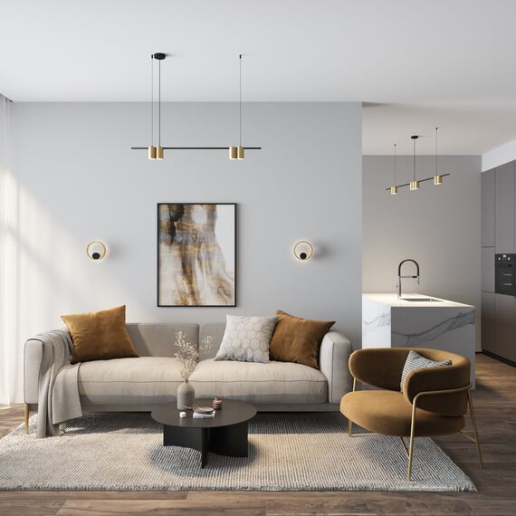 Denkirs DK5060-BK+SG Бра ORBIT, IP20, 3000К, LED, 10 Вт, черный + сатинированное золото, алюминий, изображение 5