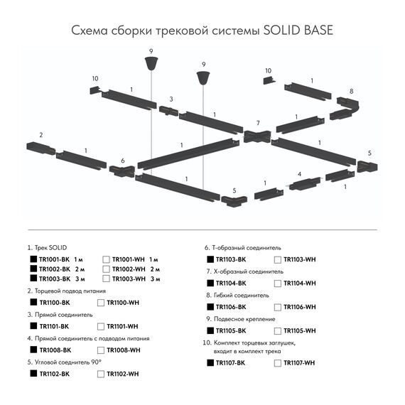 Denkirs TR1001-WH/1 Шинопровод однофазный, 1 м (трек 922 мм + подвод питания 74 мм + заглушка 4 мм), белый, заглушка и подвод питания в комплекте, изображение 6