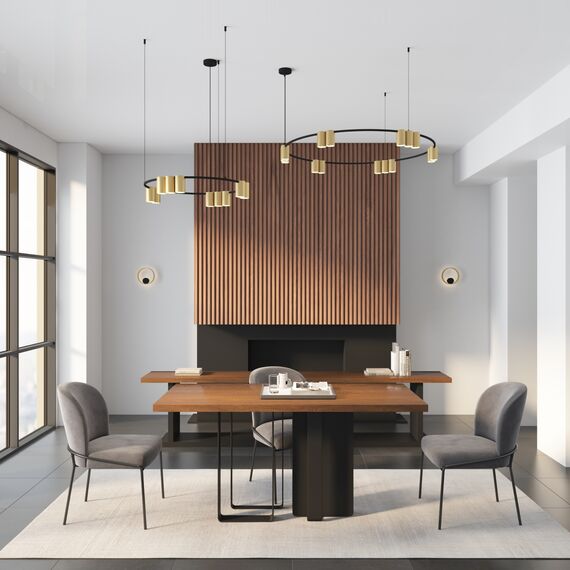 Denkirs DK5060-BK+SG Бра ORBIT, IP20, 3000К, LED, 10 Вт, черный + сатинированное золото, алюминий, изображение 6