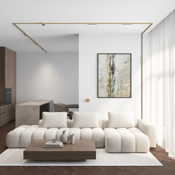 Denkirs DK5771-SB Светильник для трека SHINE GRILL со светодиодом, L231*W19*H27, 48V DC, 10W, RA?90, 3000K, IP20, сатинированная латунь, алюминий, изображение 3