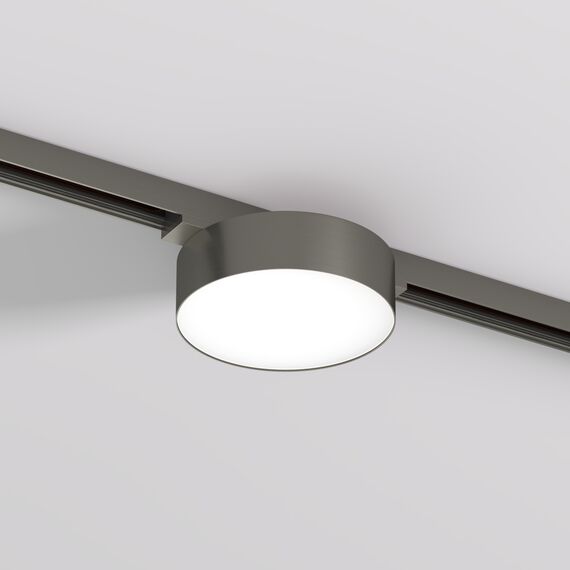 Denkirs DK5762-DN Светильник для трека SHINE FLOW со светодиодом, D95*H28, 48V DC, 8W, RA?90, 3000K, IP20, темный никель, алюминий