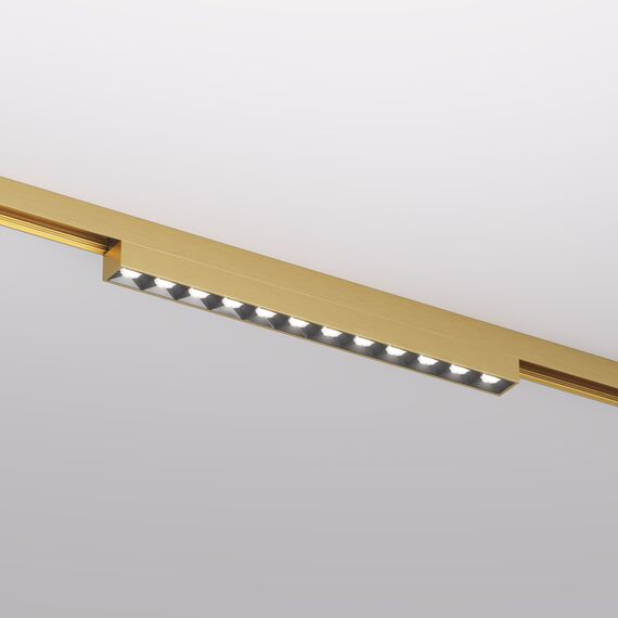 Denkirs DK5771-SB Светильник для трека SHINE GRILL со светодиодом, L231*W19*H27, 48V DC, 10W, RA?90, 3000K, IP20, сатинированная латунь, алюминий