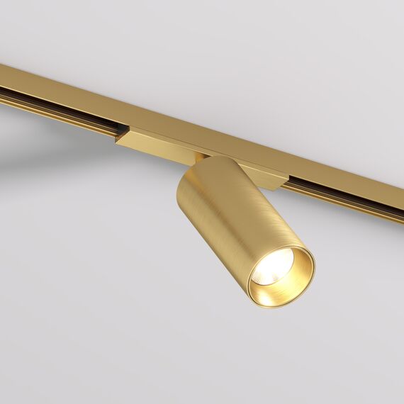 Denkirs DK5741-SB Светильник для трека SHINE SPOT со светодиодом, D45*H100, 48V DC, 10W, RA?90, 3000K, IP20, сатинированная латунь, алюминий