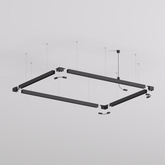 Denkirs TR2124-BK Подвод питания для подвесного монтажа трека SMART BASE, АС 220-240V, IP20, 5м, черный, алюминий, изображение 6