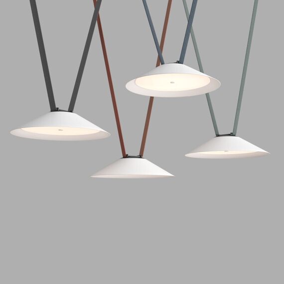 Denkirs DK5664-WH+BK Cветильник для трека-ремня Belty Smart, серия Flow, со светодиодом, D300*H71мм, 48V DC, 20W, RA90, 120°, 2700-6500K, IP20, белый с черным, алюминий, изображение 2