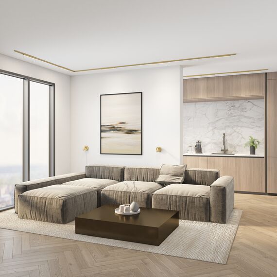 Denkirs DK5752-SB Светильник для трека SHINE LINEAR со светодиодом, L601*W19*H27, 48V DC, 24W, RA?90, 3000K, IP20, сатинированная латунь, алюминий, изображение 3