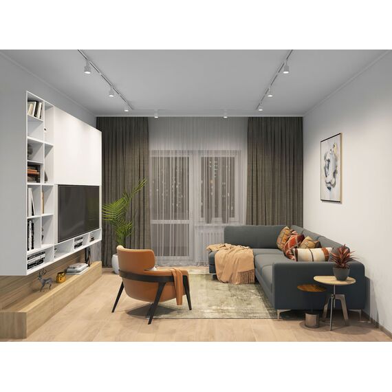 Denkirs TR1001-WH/1 Шинопровод однофазный, 1 м (трек 922 мм + подвод питания 74 мм + заглушка 4 мм), белый, заглушка и подвод питания в комплекте, изображение 3