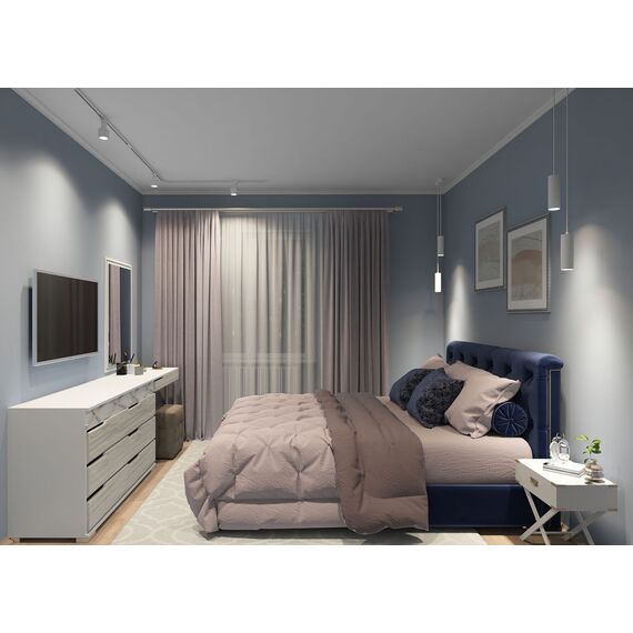 Denkirs TR1001-WH/1 Шинопровод однофазный, 1 м (трек 922 мм + подвод питания 74 мм + заглушка 4 мм), белый, заглушка и подвод питания в комплекте, изображение 5