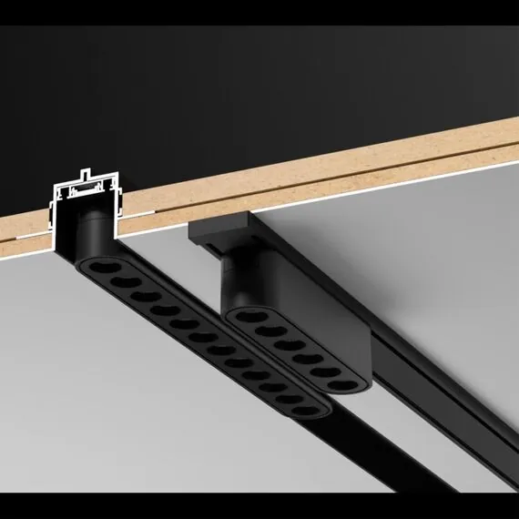 NOVOTECH 135195 SHINO NT23 042 черный Низковольтный накладной шинопровод 2м, заглушки в комплекте IP20 48V SMAL, изображение 3