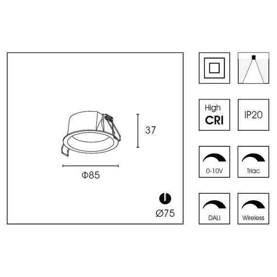 Delight Collection DB8503NR Встраиваемый светильник O8.5, изображение 2