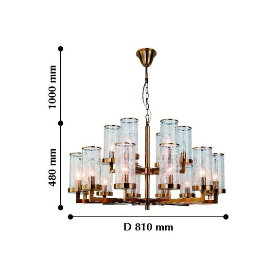 Favourite 2060-18P, люстра подвесная, D810xH480/1480, 18xE14x40W, excluded, изображение 4