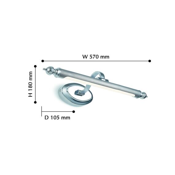Favourite 2434-1W, настенный светильник, D200xW550xH120, 1xLEDx8W, 640LM, 4000K, IP44, included, изображение 2
