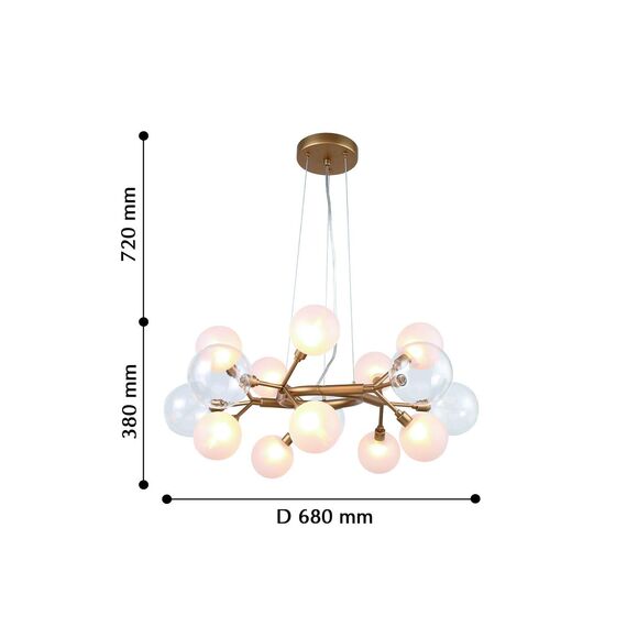 Favourite 2515-10P, люстра подвесная, D680xH380/1100, 10xG9x40W, excluded, изображение 3