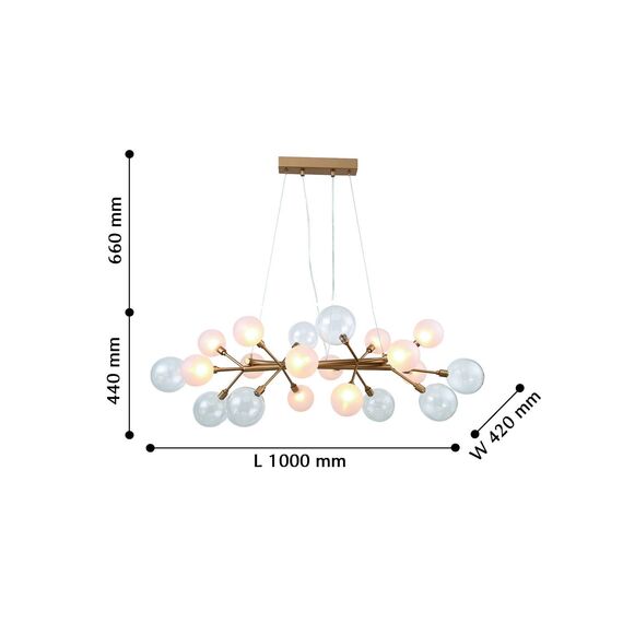 Favourite 2515-12P, люстра подвесная, L1000xW420xH440/1100, 12xG9x40W, excluded, изображение 3