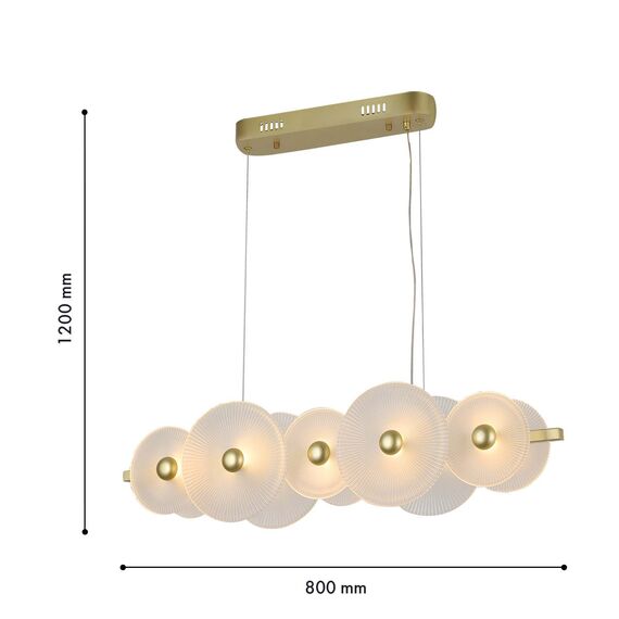 F-Promo 4605-5P, подвесная люстра, L800xW180xH225/1200, 10xLEDx2W, 1600LM, 3000K, included, изображение 3