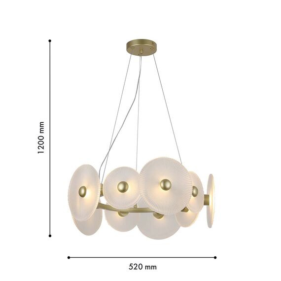 F-Promo 4605-8P, подвесная люстра, D520xH230/1200, 10xLEDx2W, 1600LM, 3000K, included, изображение 3