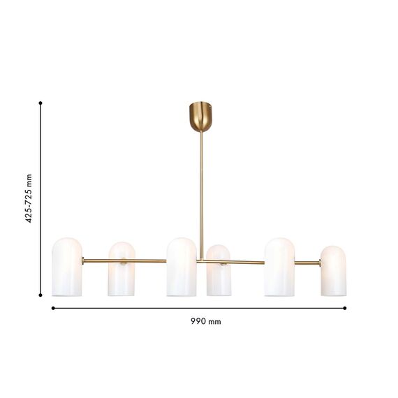 F-Promo 4619-6P, подвесная люстра, L990xW90xH425/725, 6xG9x40W, excluded, изображение 3
