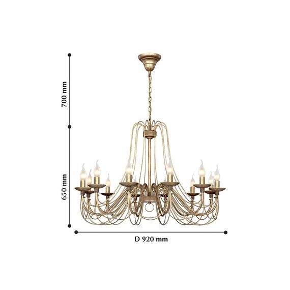 F-Promo 2163-12P, люстра подвесная, D920xH650/1350, 12xE14x40W, excluded, изображение 6