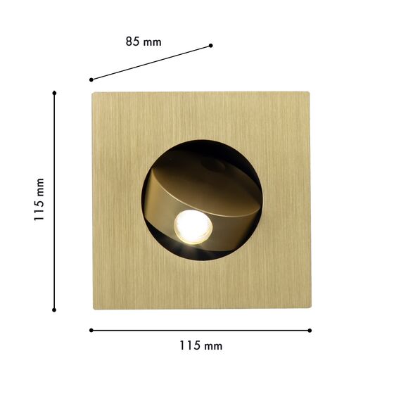 Favourite 4279-1W, настенный светильник, D85xW115xH115, cutout:L82xW80, LEDx3W, 150LM, 4000K, included, switch, изображение 3