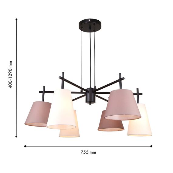 F-Promo 4621-6P, подвесная люстра, D755xH400/1290, 6xE14x40W, excluded, изображение 3