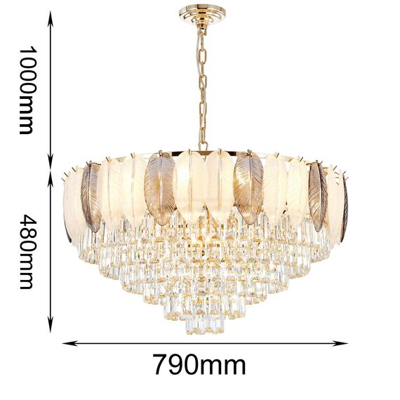 Favourite 2982-18P, подвесная люстра, D790xH480/1480, 18xE14x40W, excluded, изображение 2