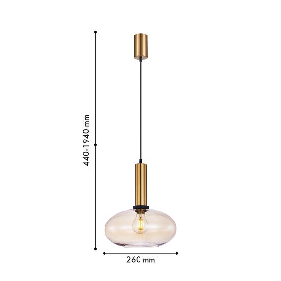 F-Promo 4358-1P, подвес, D260xH440/1940, 1xE27x40W, excluded, изображение 2