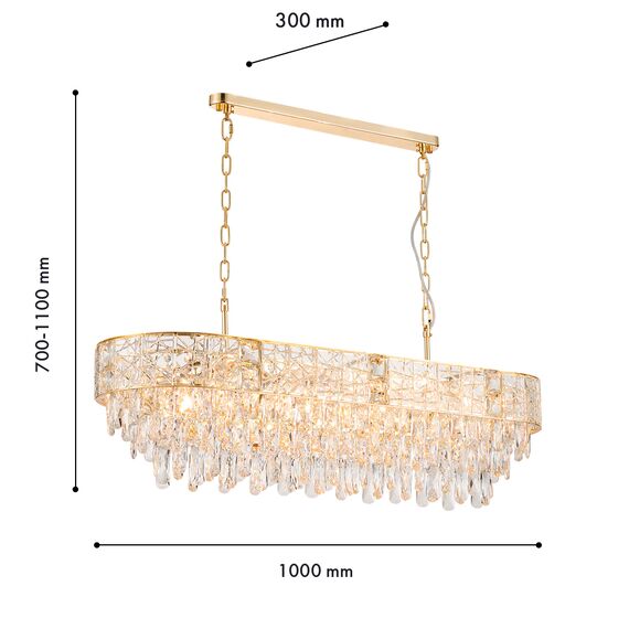 Favourite 4720-10P, подвесная люстра, L1000xW300xH700/1100, 10xE14x40W, excluded, изображение 3