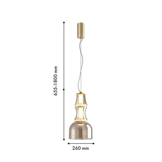 Favourite 4242-2P, подвес, D260xH655/1800, LEDx12W, 675LM, 4000K, included, изображение 2