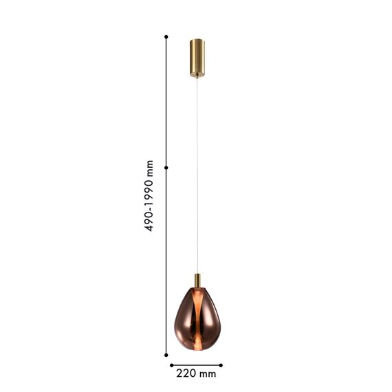 Favourite 4256-2P, подвес, D220xH490/1990, LEDx4.3W, 520LM, 4000K, included, изображение 2