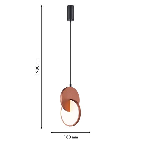 F-Promo 4607-1P, подвес, L180xW170xH405/1980, LEDx7W, 910LM, 3000K, included, изображение 3