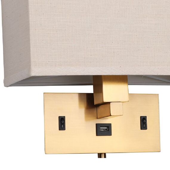 Favourite 2225-2W, настенный светильник, L280xW140xH220, 1*E27*25W, excluded + 1*LED*2W, 180LM, 4000K, included, USB, изображение 5