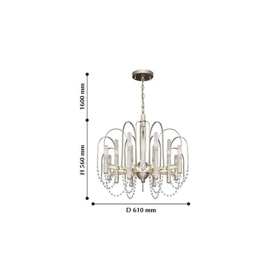 Favourite 2308-12P, люстра подвесная, D610xH560/2160, 12xG9LEDx3W, excluded, изображение 2
