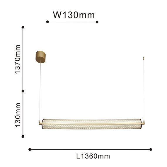Favourite 4190-1P, подвес, D130xH1400/2700 + L1360xW130xH300/1500, LEDx33W, 2805LM, 4000K, included, изображение 5