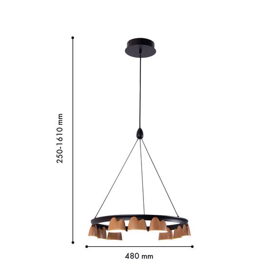 Favourite 4266-9P, подвесная люстра, D480xH250/1610, LEDx40W, 1720LM, 4000K, included, изображение 3
