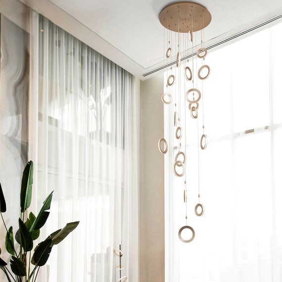 Favourite 4322-6P, подвесная люстра, D850xH460/1360, 3xLEDx7W + 3xLEDx5W, 2880LM, 4000K, included, изображение 4