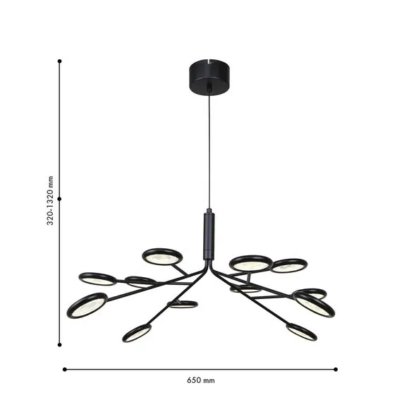 F-Promo 4252-12P, подвесная/потолочная люстра, D650xH320/1320, 12xLEDx3W, 3060LM, 4000K, included, изображение 4
