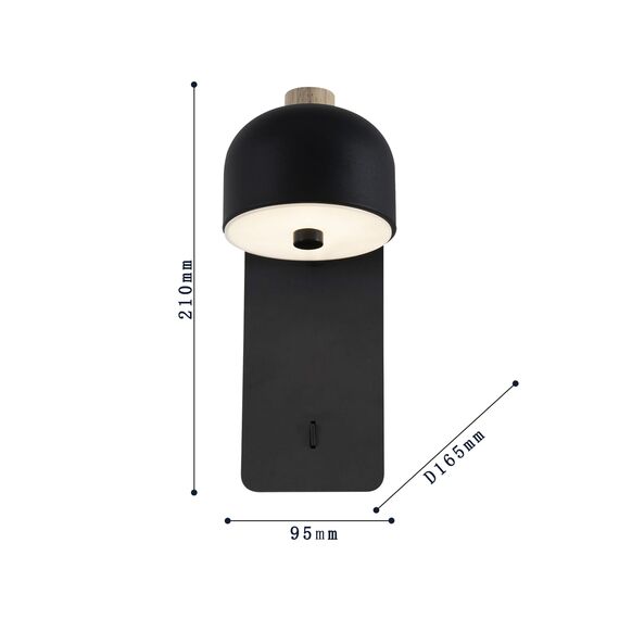 Favourite 2833-1W, настенный светильник, D165xW95xH210, LEDx5W, 400LM, 3000K, included, switch, изображение 3