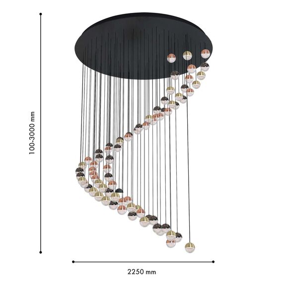Favourite 4371-28P, подвесная люстра, L2550xW1550xH3000, LEDx440W, 30800LM, 4000K, included, изображение 2