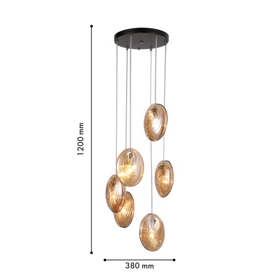 F-Promo 4485-6P, подвесная люстра, D380xH400/1200, 6xE14x60W, excluded, изображение 3