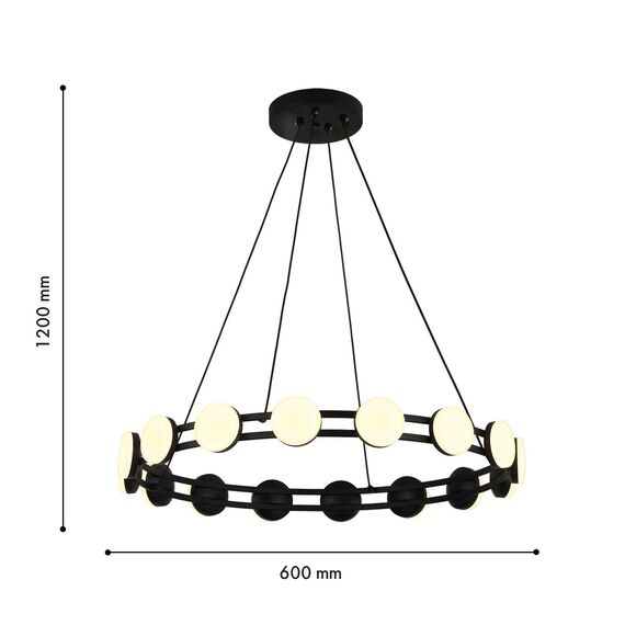 F-Promo 4601-6P, подвесная люстра, D600xH100/1200, 16xLEDx2W, 2880LM, 3000K, included, изображение 3