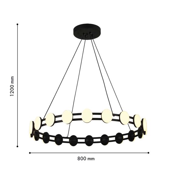 F-Promo 4601-8P, подвесная люстра, D800xH105/1200, 20xLEDx2W, 3600LM, 3000K, included, изображение 3