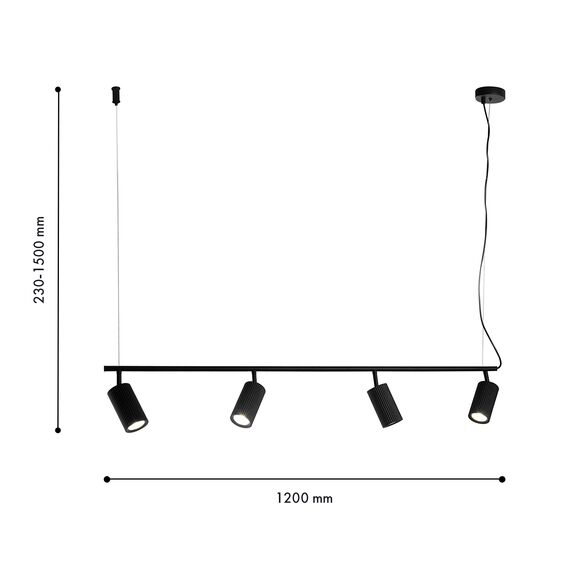 F-Promo 4635-4P, подвесная люстра, L1200xW65xH230/1500, 4xGU10x35W, excluded, изображение 3