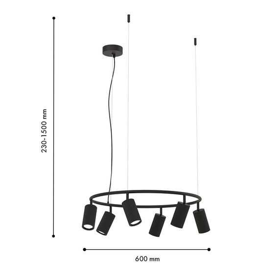 F-Promo 4635-6P, подвесная люстра, D600xH230/1500, 6xGU10x35W, excluded, изображение 3