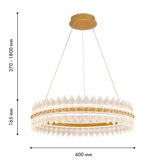 Favourite 4754-7P, Подвесная люстра, D685xH700/1200, LEDx65W, 4015LM, 3000K, included, изображение 3