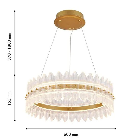 Favourite 4754-5P, Подвесная люстра, D510xH700/1200, LEDx38W, 2835LM, 3000K, included, изображение 3