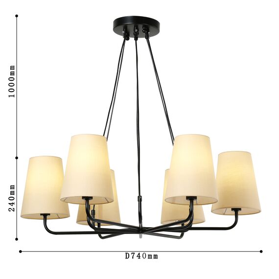 Favourite 2364-6P, подвесная люстра, D740xH240/1240, 6xE14x40W, excluded, изображение 3