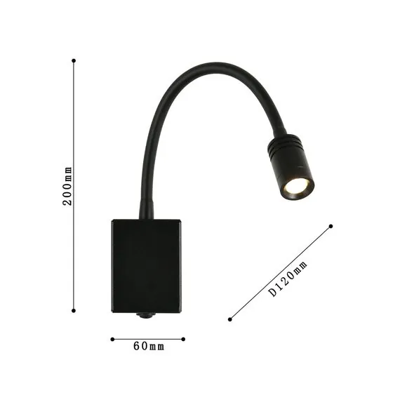 Favourite 1957-1W, настенный светильник, D120xW60xH200, 1xLEDx3W, 240LM, 3000K, included, switch, изображение 3