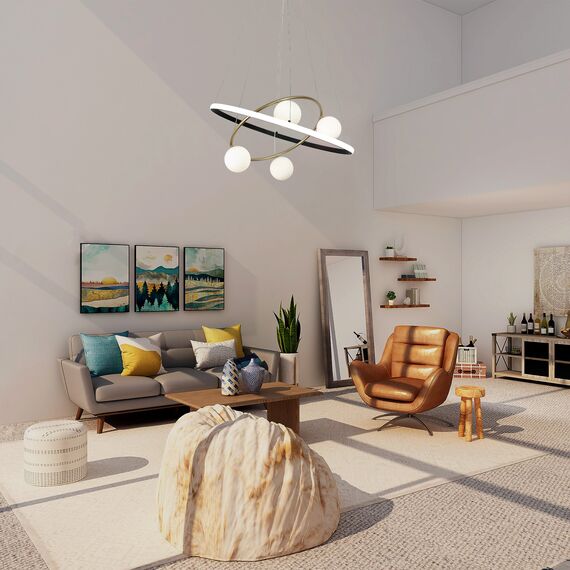 F-Promo 4184-6P, подвесная люстра, D600xH150/1200, 4xG9LEDx10W, excluded + LEDx70W + LEDx20W, 4050LM, 3000-6000K, included, remote control, изображение 4