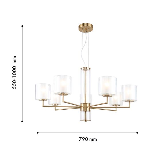 F-Promo 4086-7P, подвесная люстра, D790xH550/1000, 7xE14x40W, excluded, изображение 3
