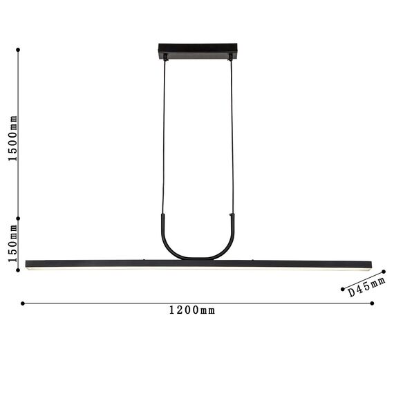 Favourite 4096-2P, подвесная люстра, L1200xW45xH150/1650, LEDx48W, 3840LM, 4000K, included, изображение 3